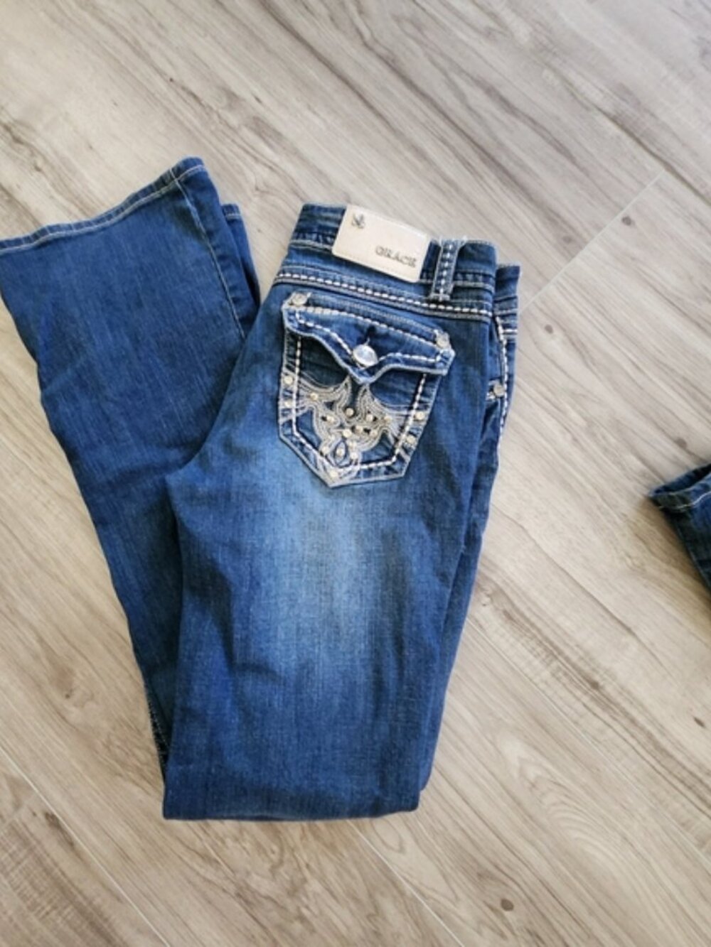 Grace Women's Boot Cut Blue Jeans